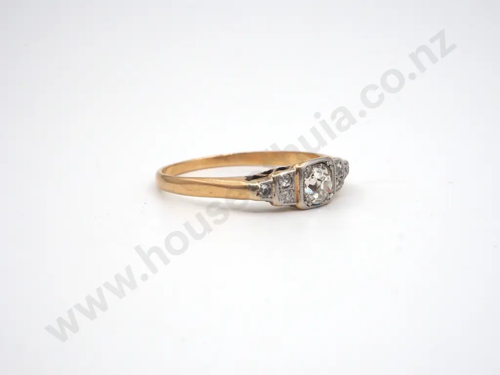 18ct Gold Antique Old Cut Diamond Ring, Circa 1900 Image 1++