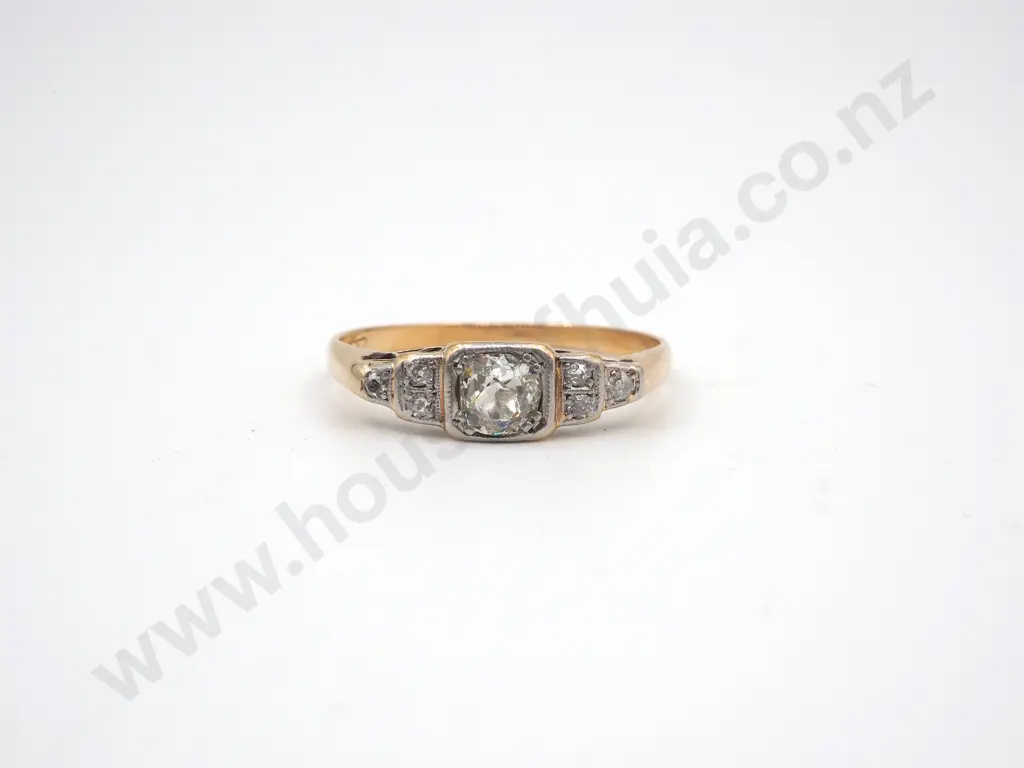 18ct Gold Antique Old Cut Diamond Ring, Circa 1900 Image 1++
