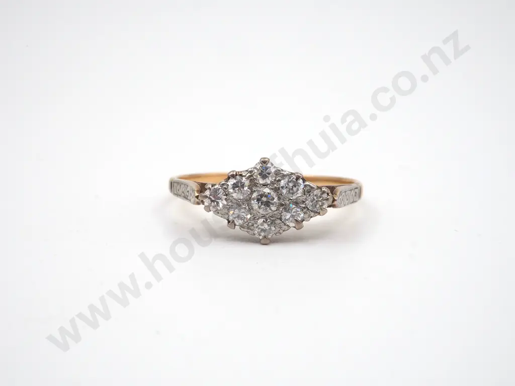 18ct Gold Pave Set Diamond Ring, Circa 1930 Image 1++