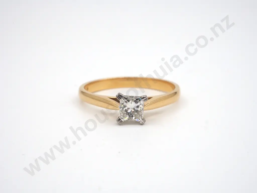 18ct Gold Princess Cut Diamond Ring, Valuation Image 1++