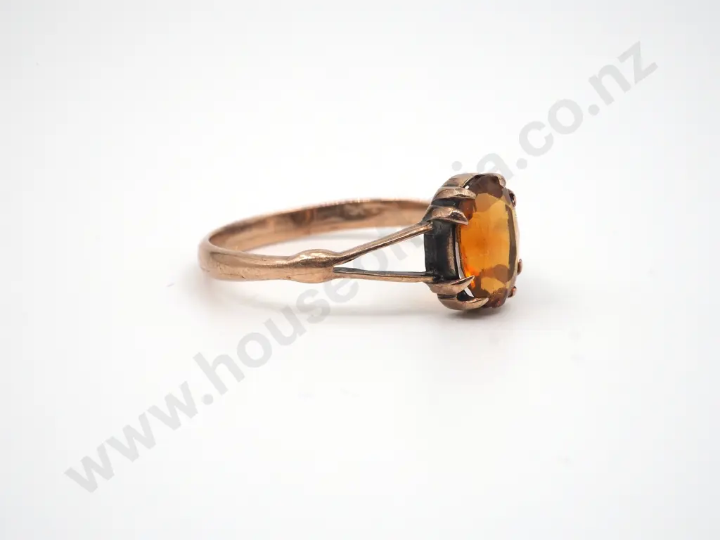 9ct Rose Gold Antique Citrine Ring Image 1++
