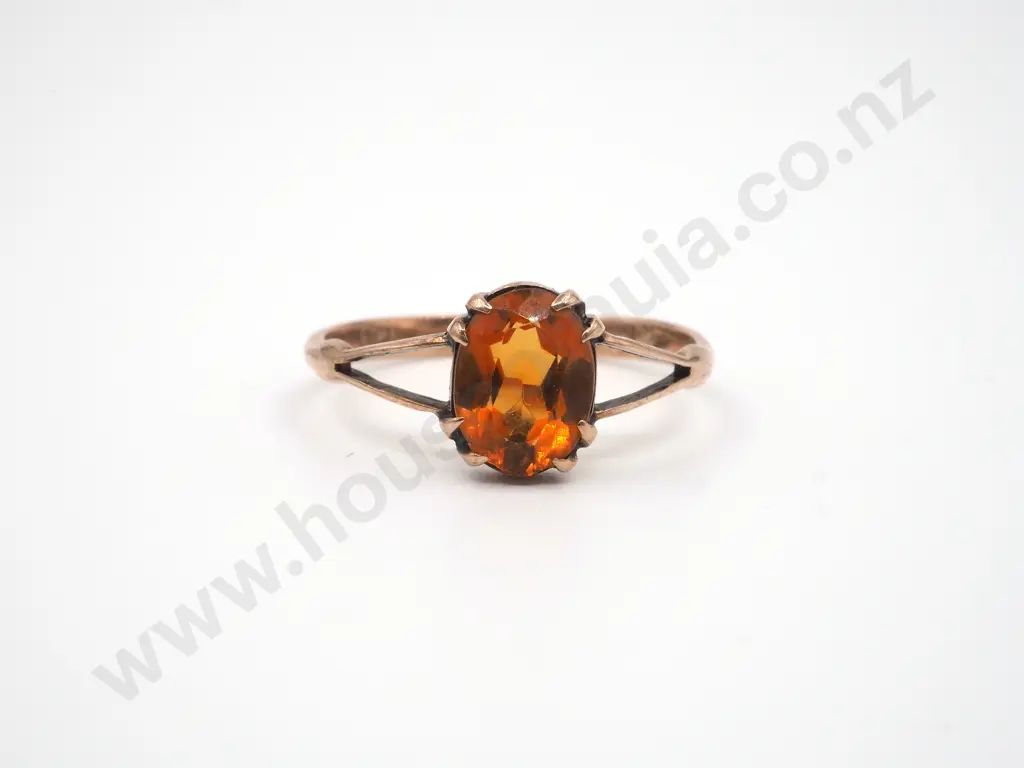 9ct Rose Gold Antique Citrine Ring Image 1++