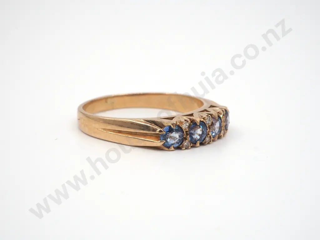 9ct Gold Sapphire & Diamond Ring Image 1++