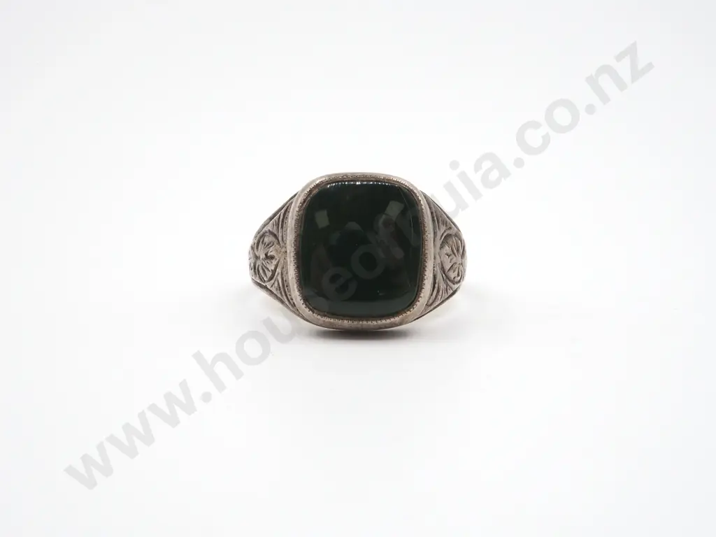 Sterling Silver Greenstone Ring Image 1++