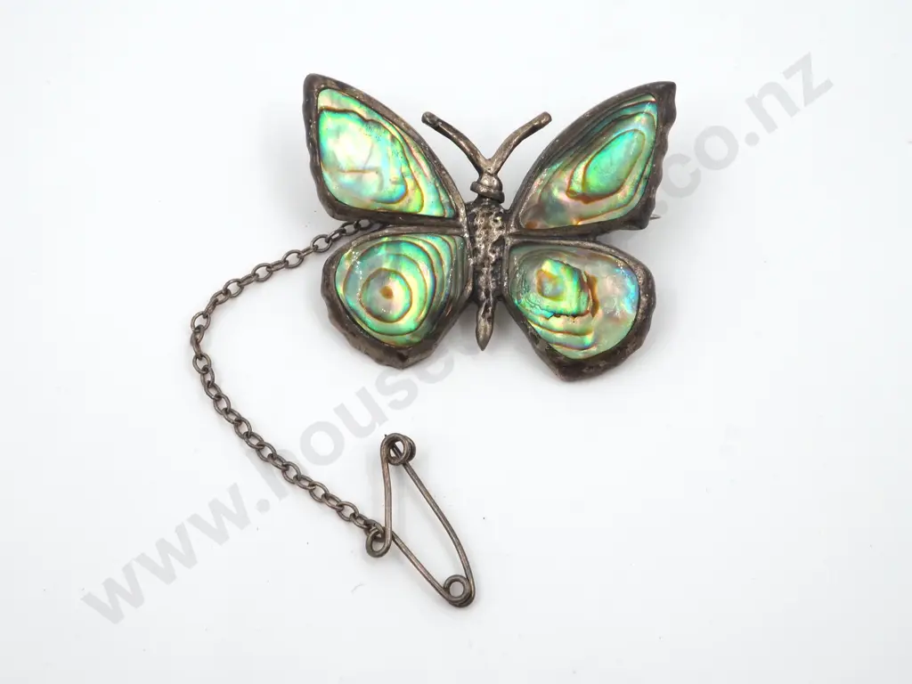 Sterling Silver Paua Butterfly Brooch Image 1++