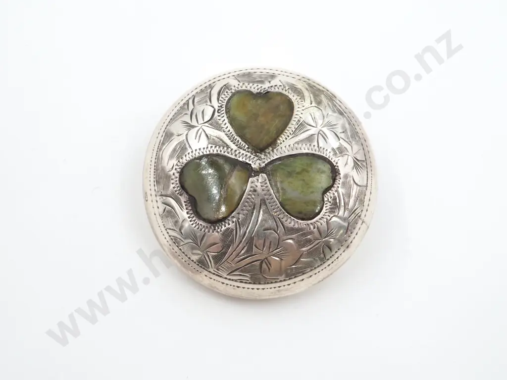 Sterling Silver Scottish Clover Brooch, Hallmarked Image 1++