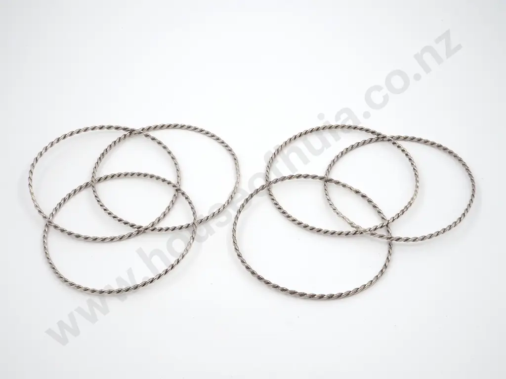 Two Sterling Silver Tri-bangles Image 1++