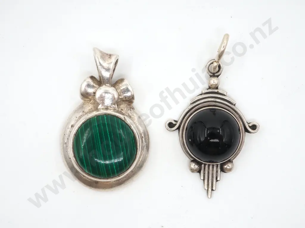 Two Sterling Silver Gemstone Pendants Image 1++