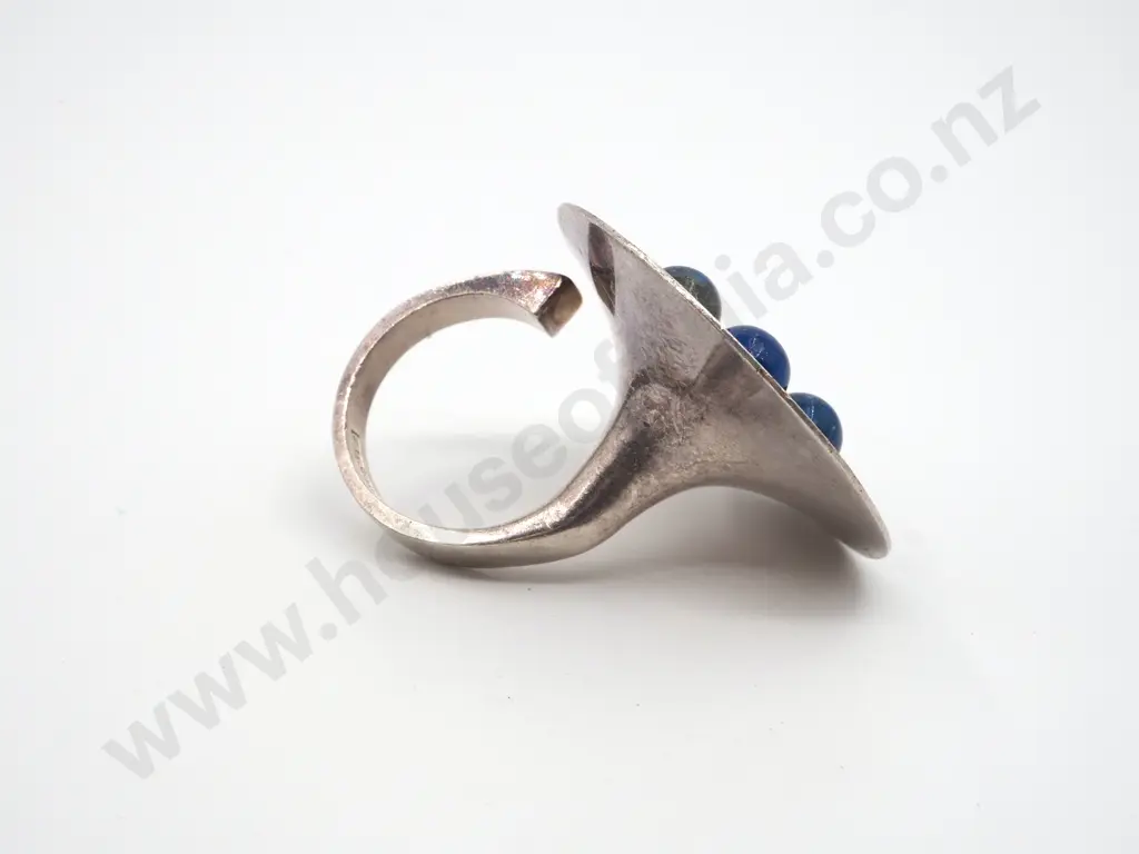 Sterling Silver Lapis Lazuli Flower Bud Ring  Image 1++