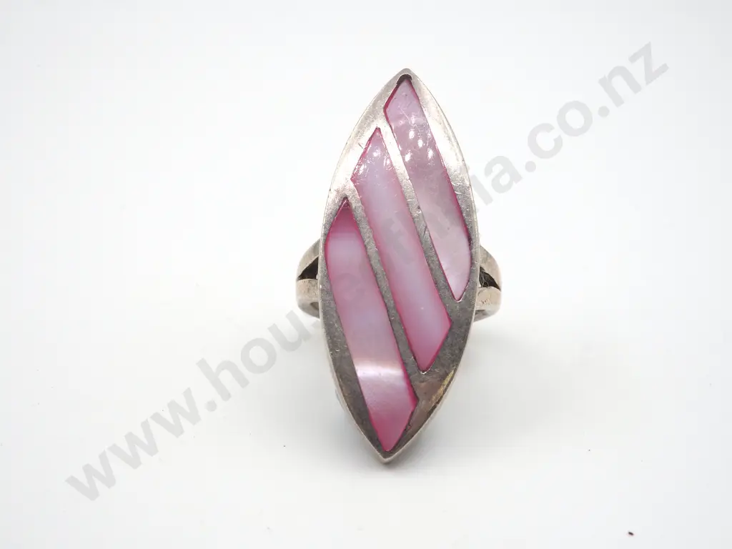 Sterling Silver Pink Set Ring  Image 1++