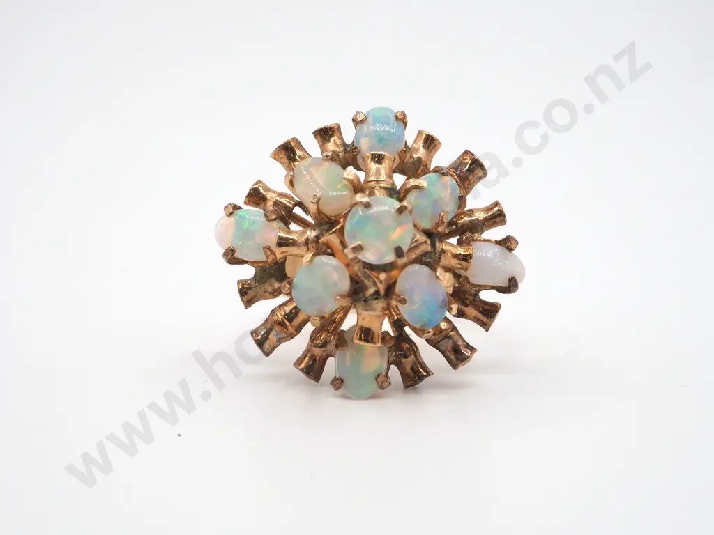 9ct Gold Starburst Opal Ring Image 1++