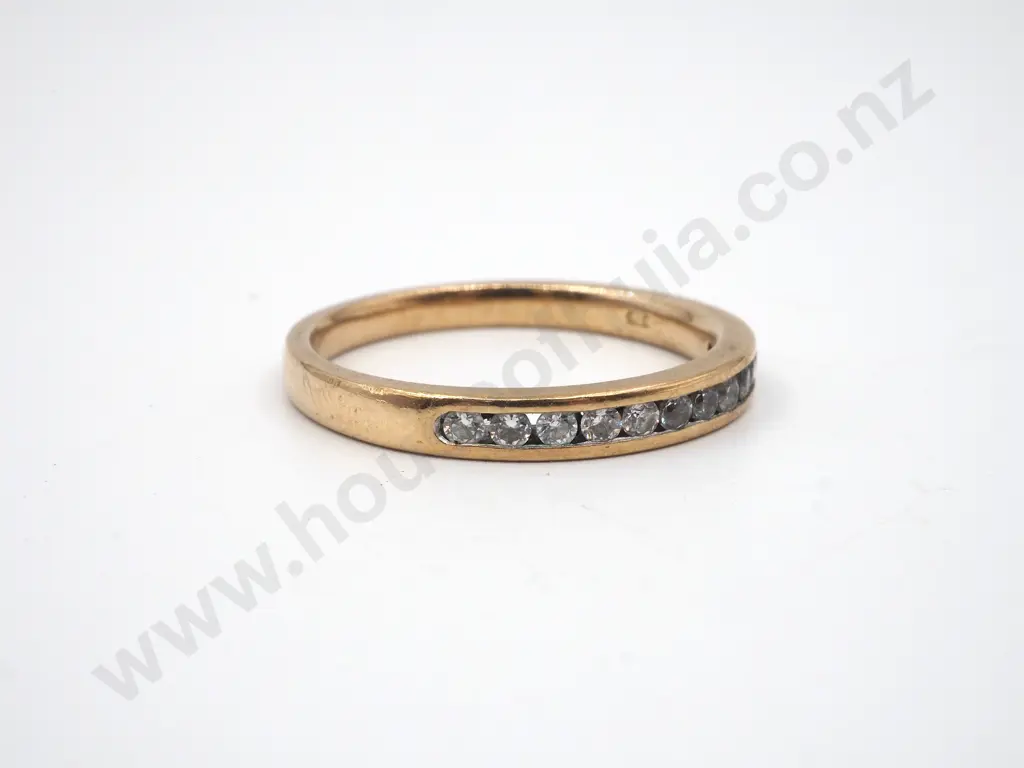 9ct Gold CZ Half Eternity Ring Image 1++