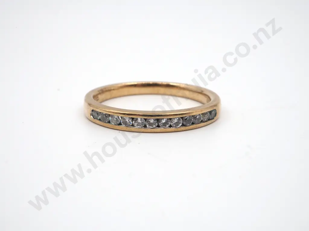 9ct Gold CZ Half Eternity Ring Image 1++