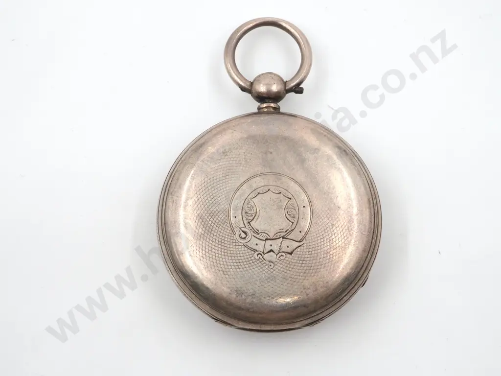 Sterling Silver Open Faced Pocket Watch Image 1++