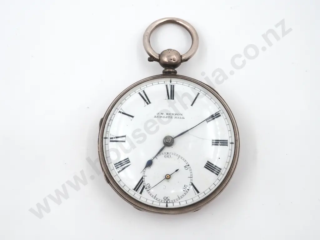Sterling Silver Open Faced Pocket Watch Image 1++