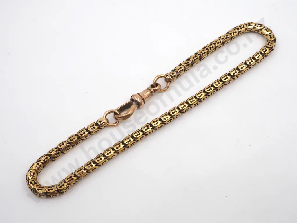 15ct Gold Antique Fancy Chain Bracelet Circa 1900 Image 1++