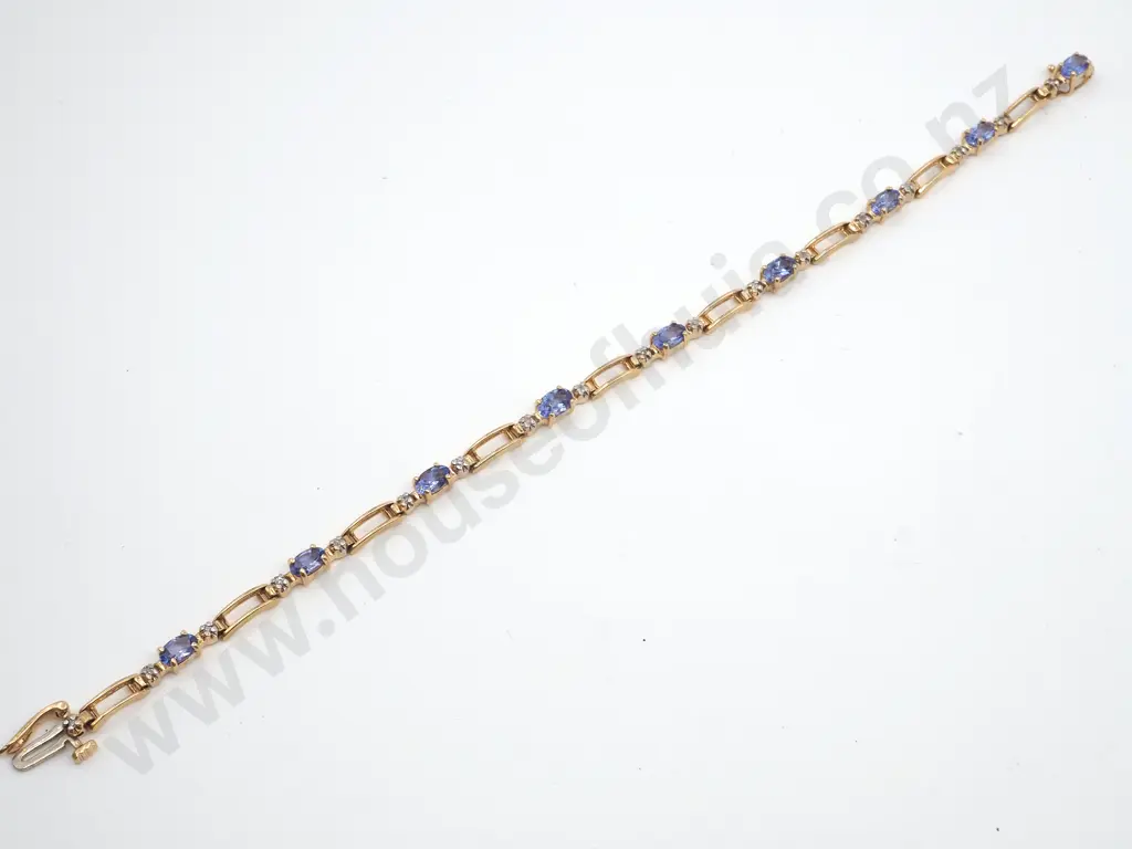 10ct gold Tanzanite Diamond bracelet Image 1++