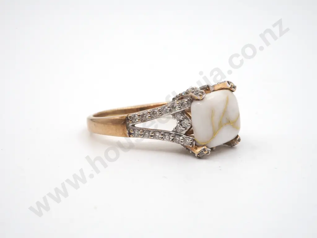 14ct Gold w Gold Bearing Quartz or Diamond Jewellery Set Image 1++