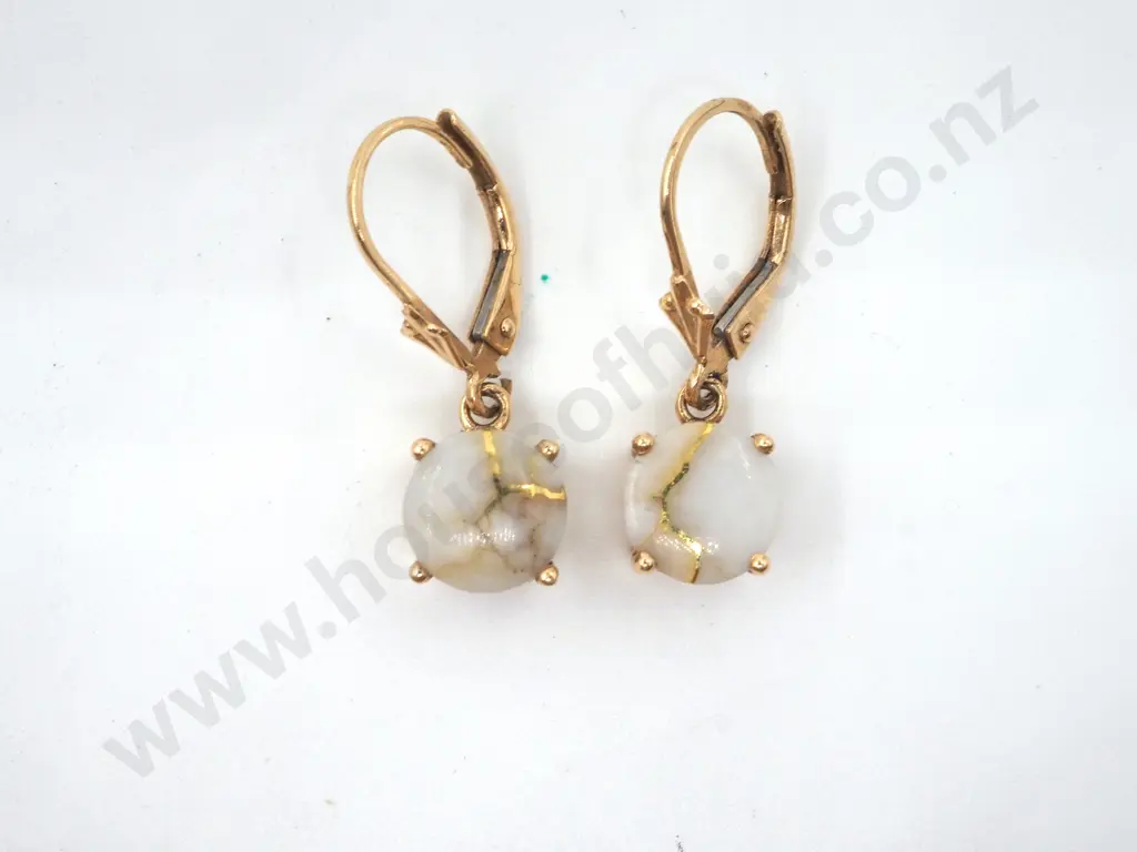 14ct Gold w Gold Bearing Quartz or Diamond Jewellery Set Image 1++