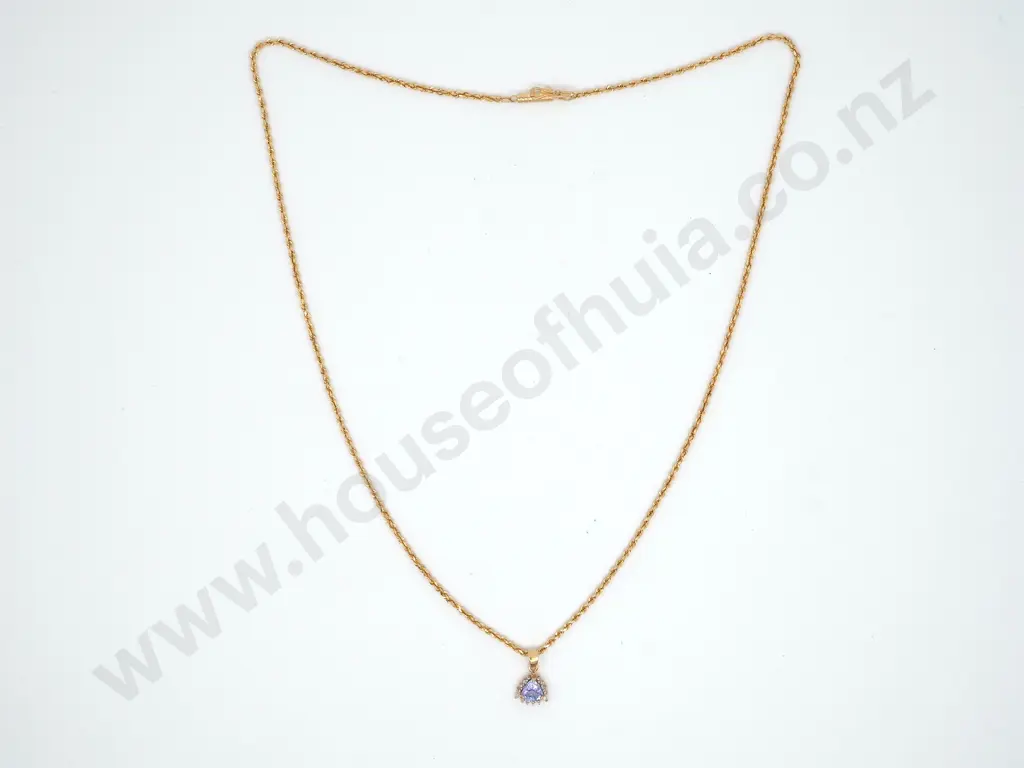 14ct Gold Tanzanite Necklace Image 1++