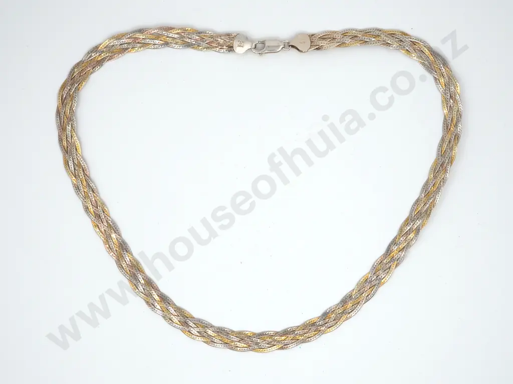 Sterling Silver Fancy LInked Necklace  Image 1++
