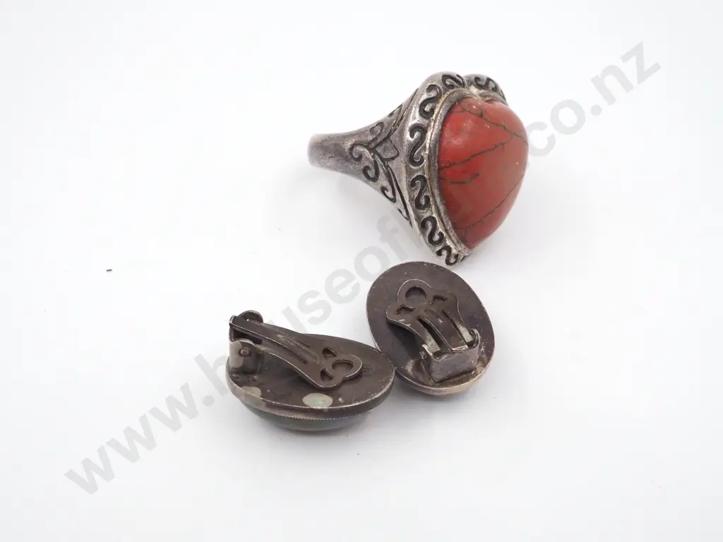 Sterling Silver Ring & Earrings Image 1++