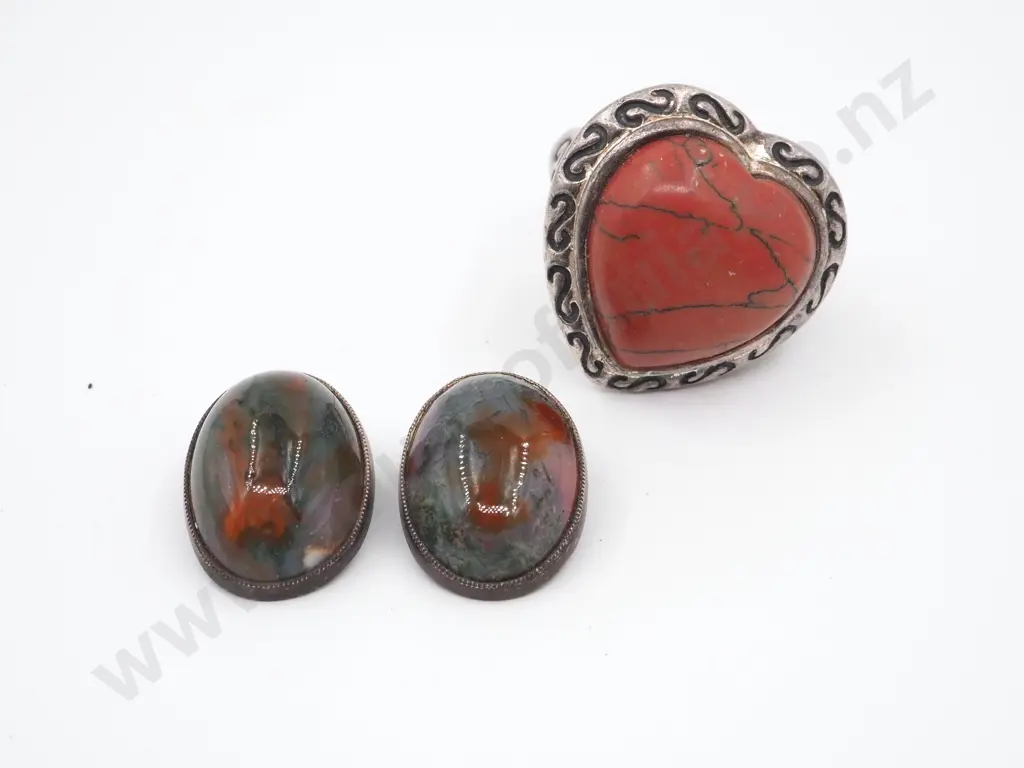 Sterling Silver Ring & Earrings Image 1++