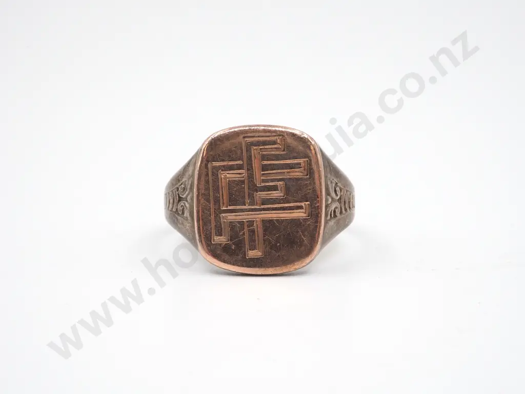 Sterling Silver F F Signet Ring  Image 1++