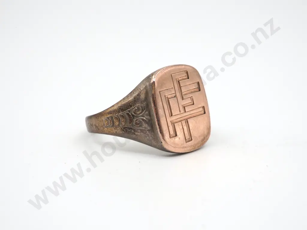 Sterling Silver F F Signet Ring  Image 1++