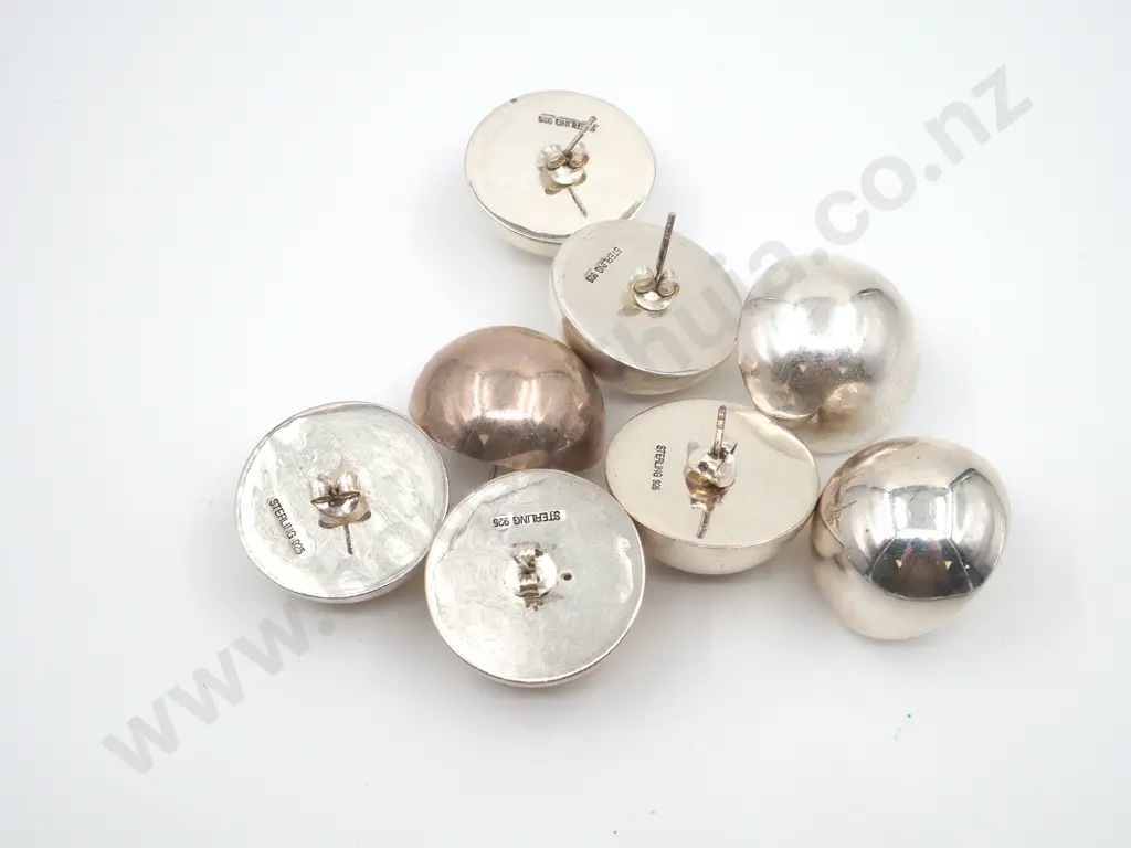 Six Pairs of Sterling Silver Earrings Image 1++