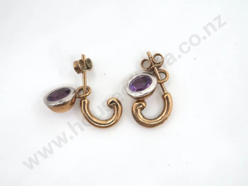 Pair of Earrings Likely Gold Plate - test Image 1++