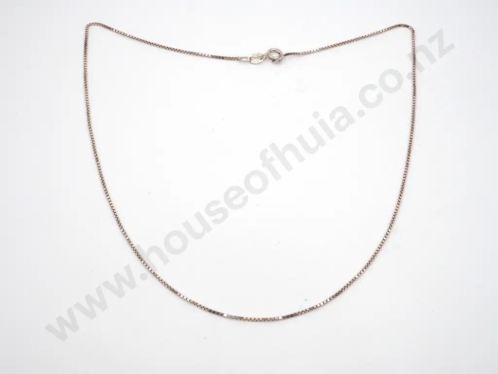 Sterling Silver Box LInk Necklace  Image 1++