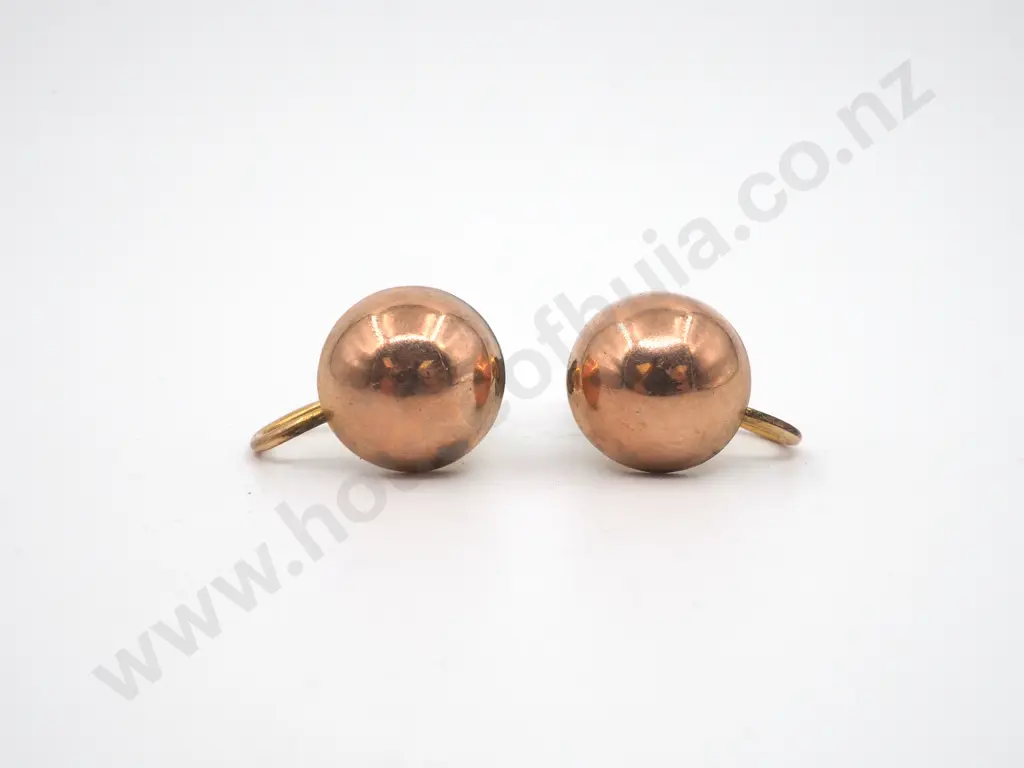 9ct Rose Gold Dome Earrings Image 1++