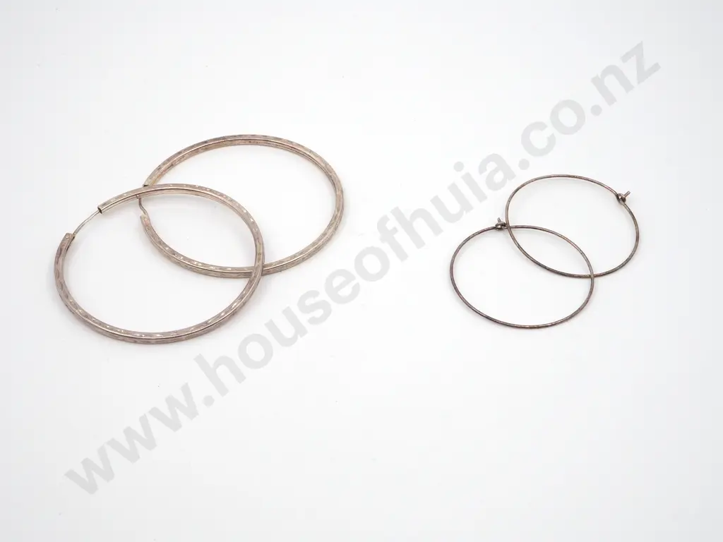 Two Sterling Silver Hoop Earrings  Image 1++