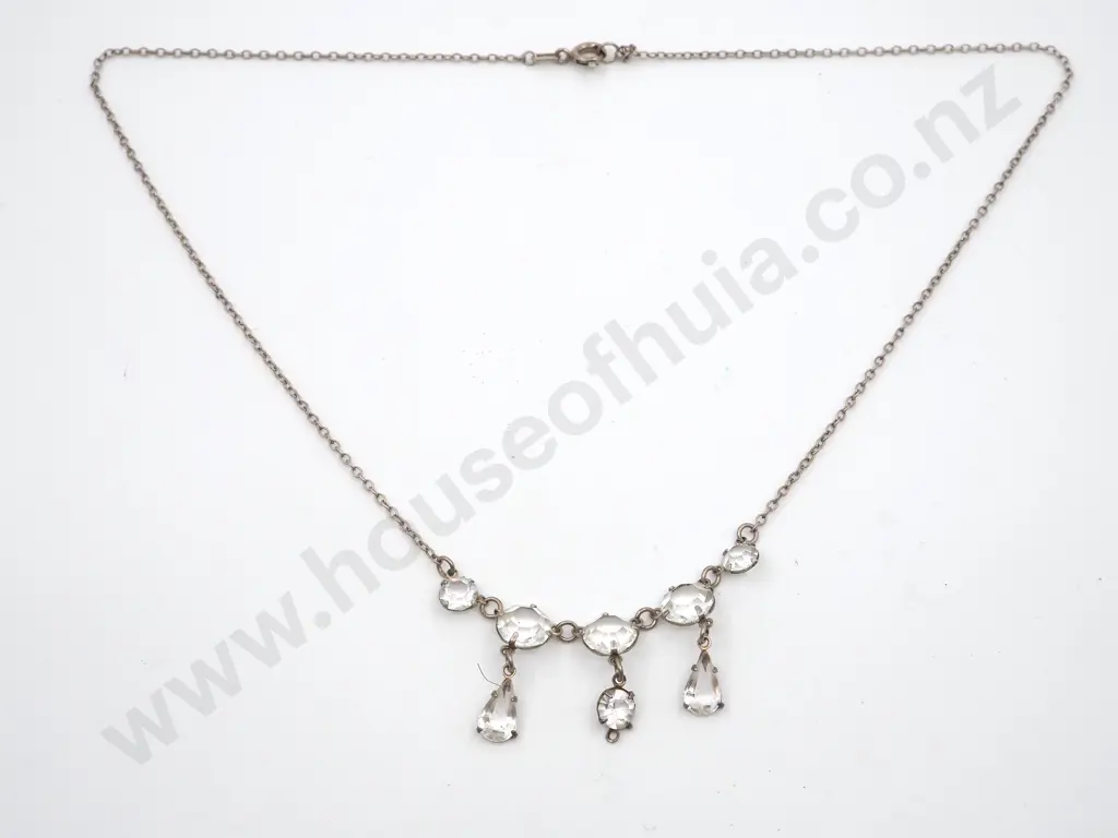 Sterling Silver Art Nouveau Drop Necklace Image 1++
