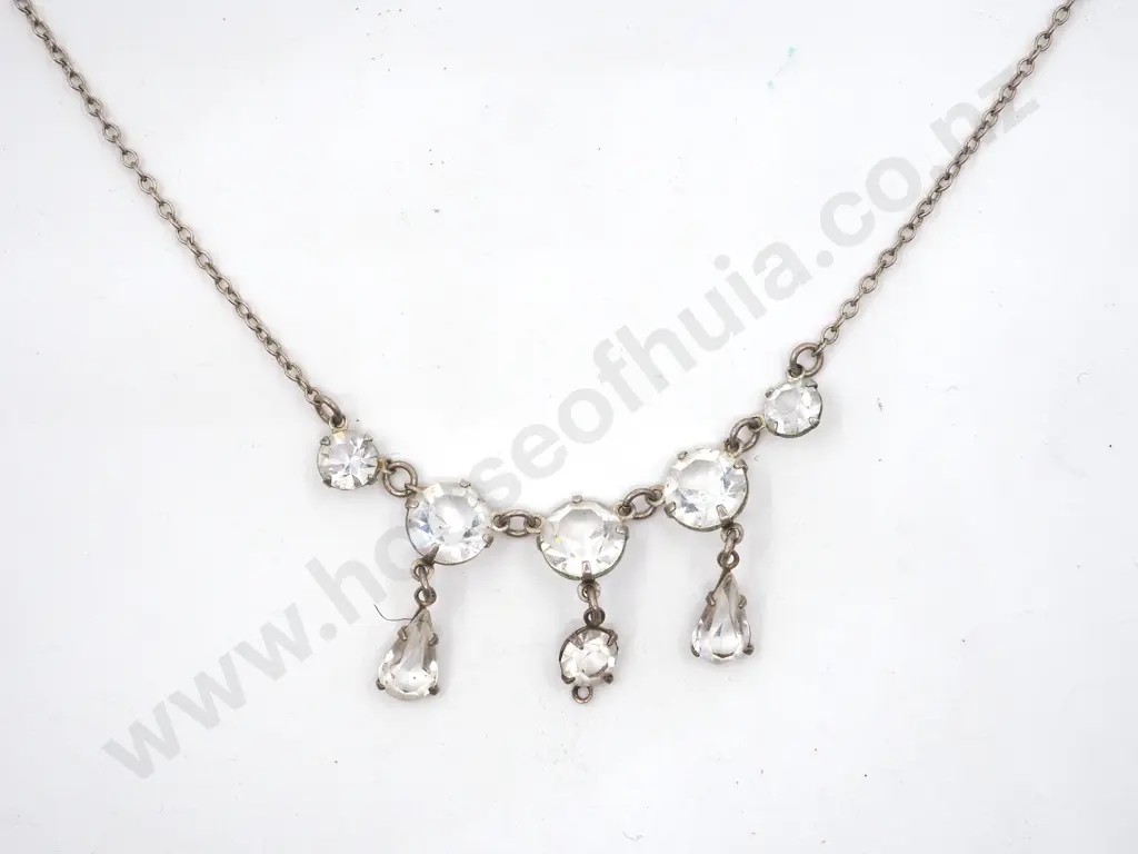 Sterling Silver Art Nouveau Drop Necklace Image 1++