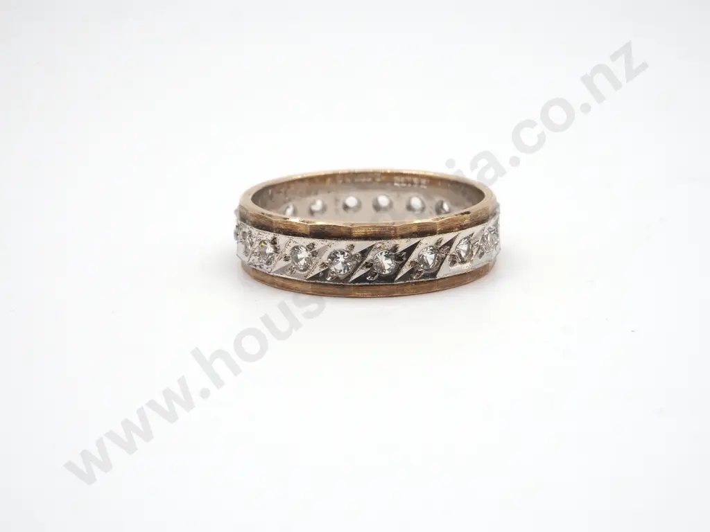 9ct Gold CZ Eternity Band Ring Image 1++