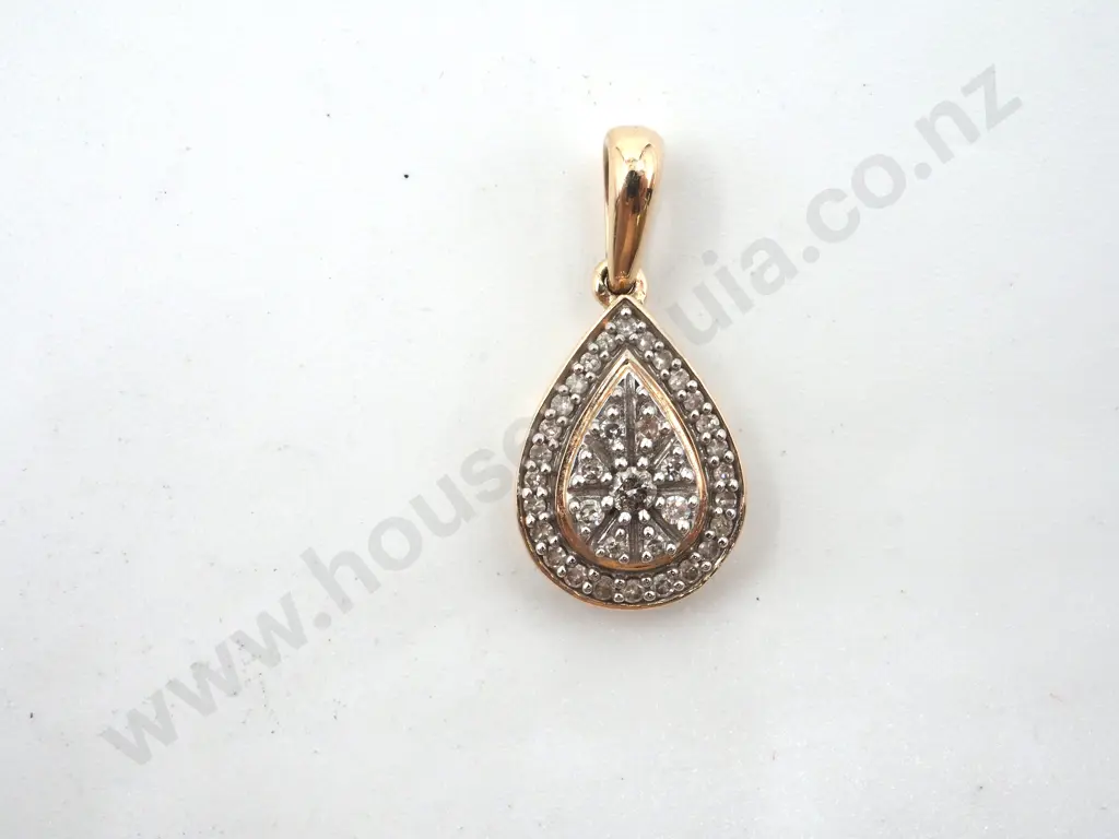 9ct Gold Diamond Pendant Image 1++