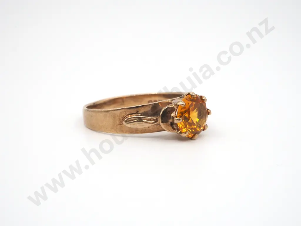 9 ct Gold Yellow Synthetic Sapphire Ring, Valuation Image 1++