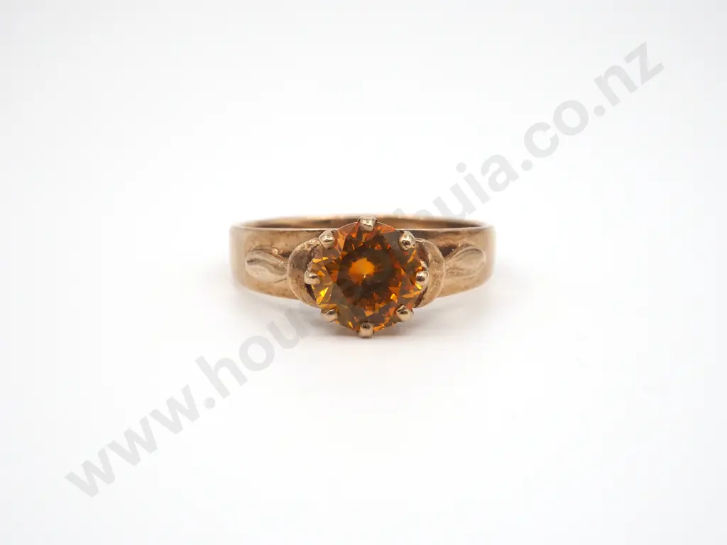 9 ct Gold Yellow Synthetic Sapphire Ring, Valuation Image 1++
