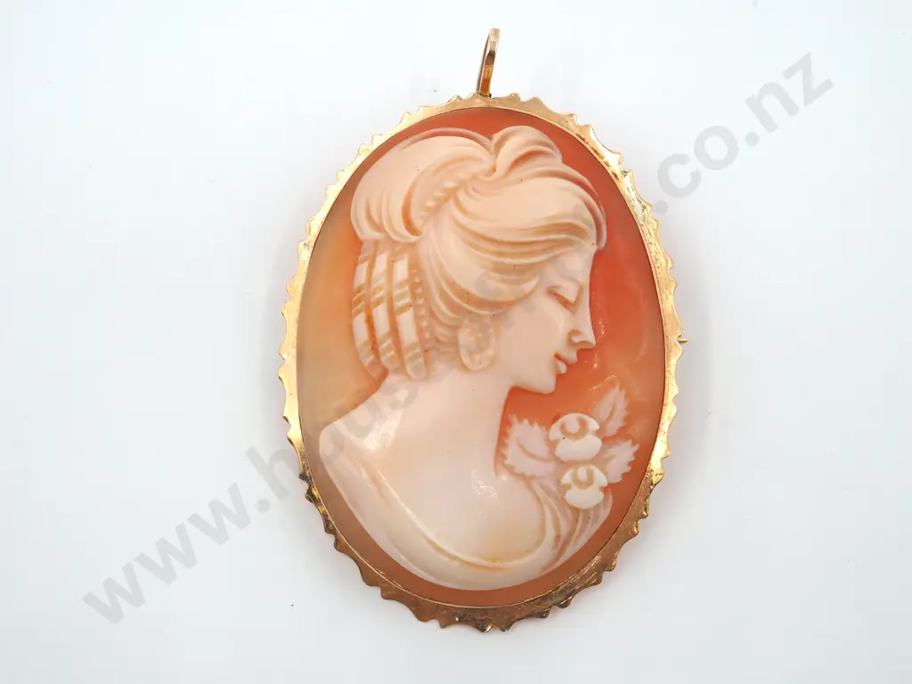 9ct Gold Cameo Brooch Circa 1920 Image 1++