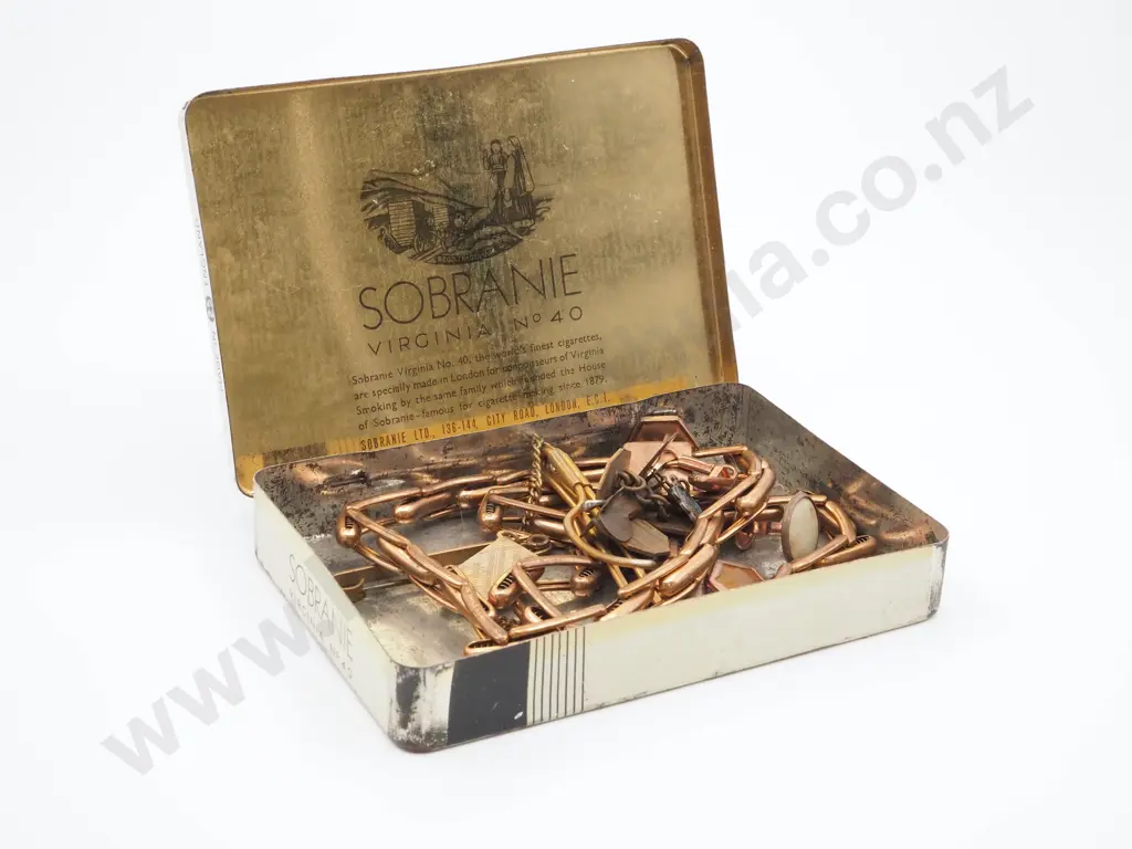 Sobranie Tin of Costume Jewellery & Cufflinks Image 1++