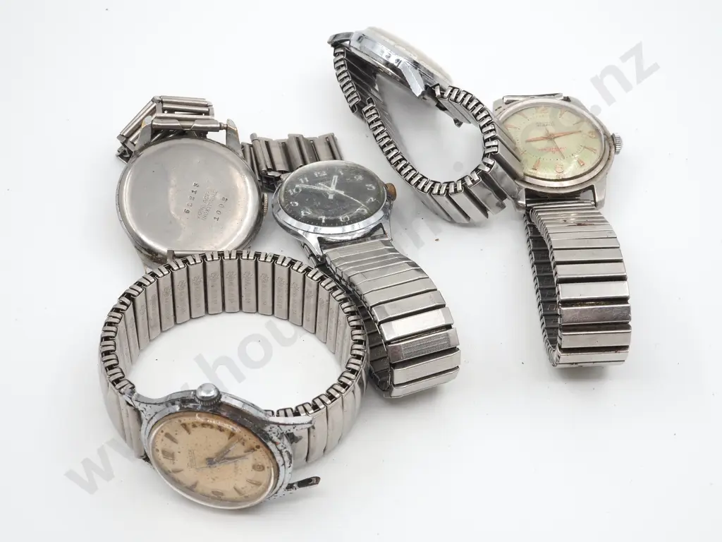 Lot of Five Flexi Strap Men's Steel Mechanical Watches Image 1++