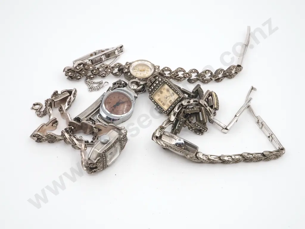 Mixed Lot of Ladies Marcasite Vintage Mechanical Watches Image 1++