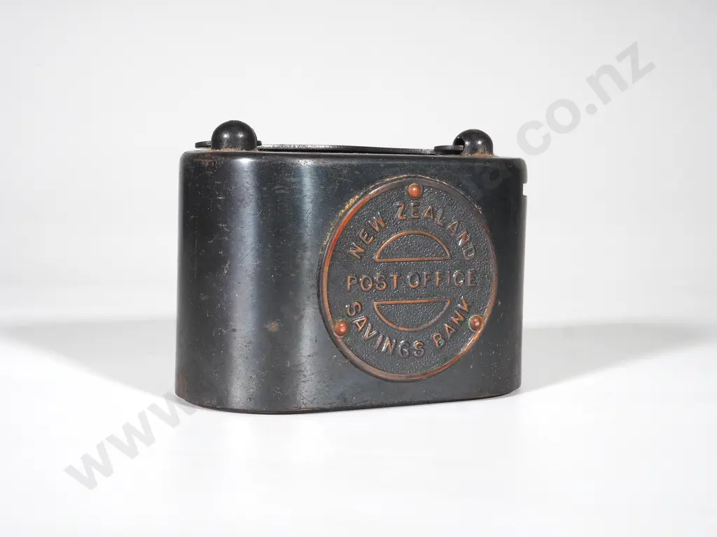 New Zealand Post Office Money Box in Original Card Case Image 1++