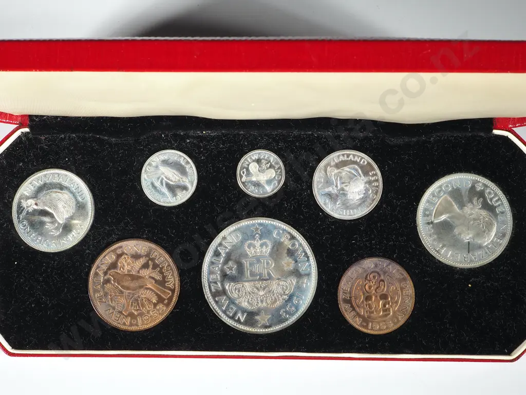 New Zealand 1953 Proof Set: Total CV $300 Image 1++