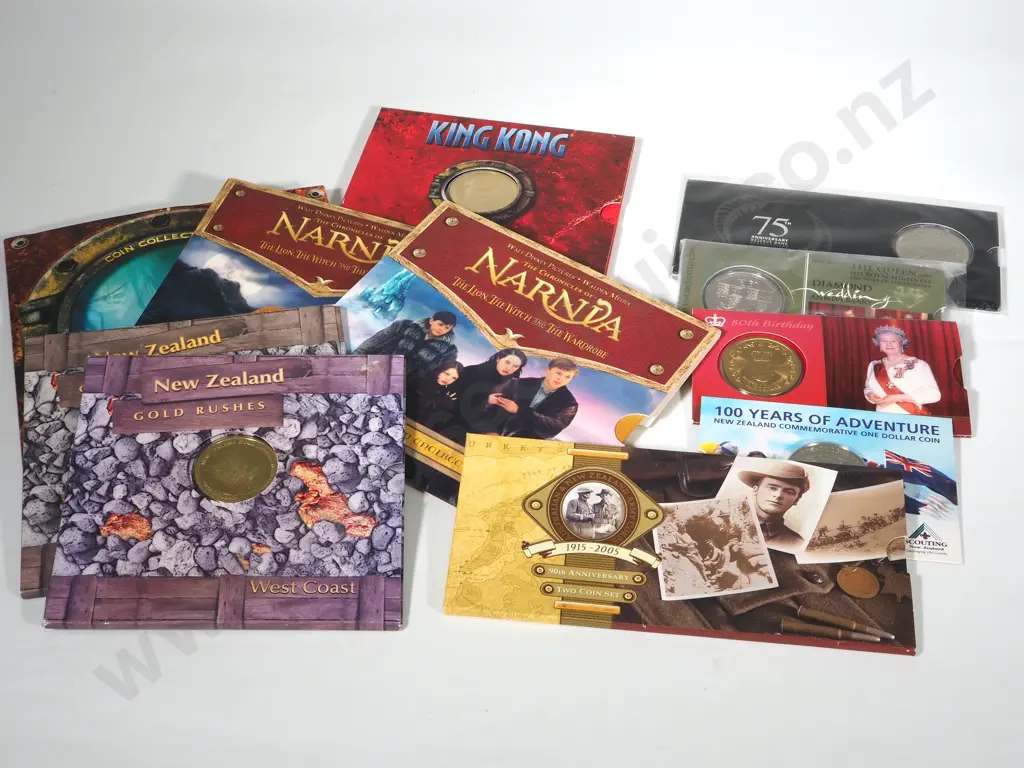 14 New Zealand Commemorative UNC 50 Cents/Dollar Packs: Total CV $590 Image 1++