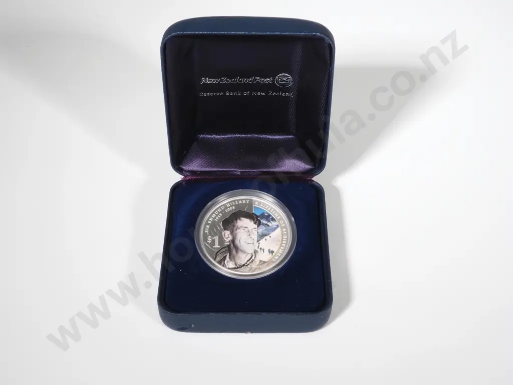 Two New Zealand & 2008 Hillary Silver Proof Dollars: Total CV $170 NZD - Note: One Without Cert or Outer Card, Image 1++
