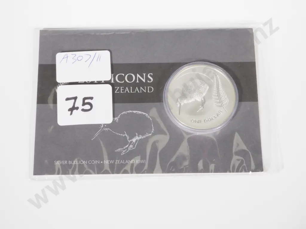 New Zealand 2011 Icons of NZ Ounce Silver Coin Image 1++