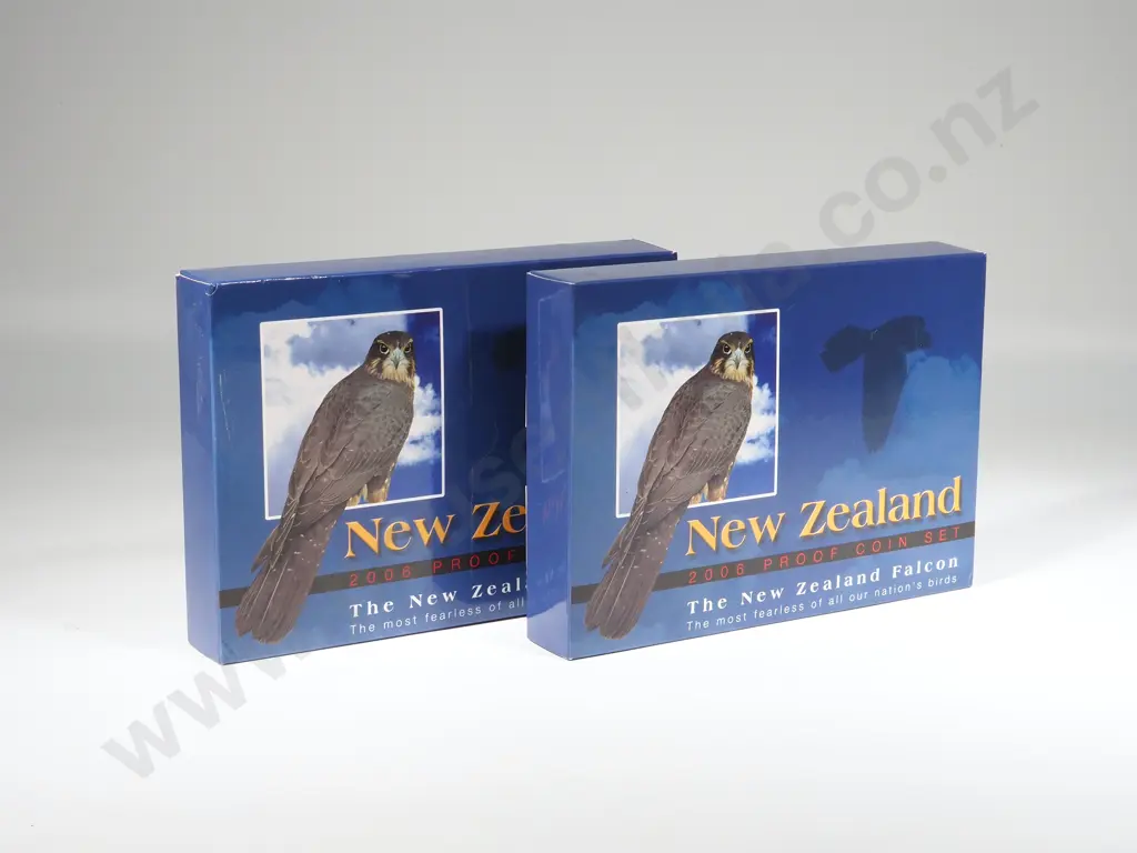 Two New Zealand 2006 Falcon Proof Sets: Total CV $350 Image 1++